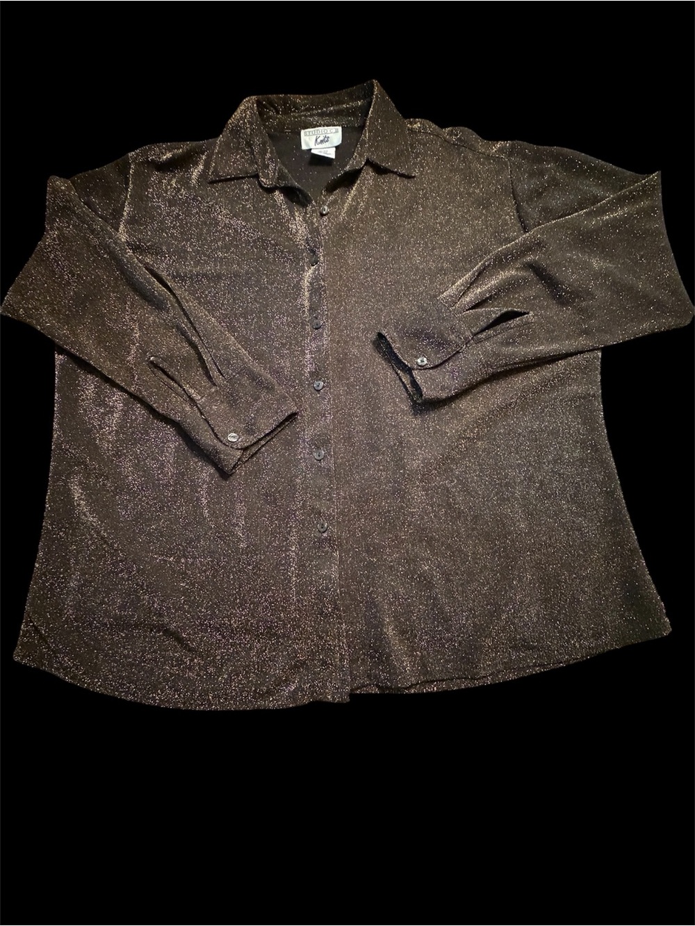 Metallic Shimmer Button Down by Studio C II Knits